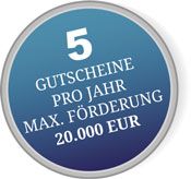 5 Beratungsgutscheine pro Jahr - max. 20.000 EUR Förderung