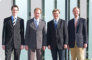 Unternehmensgründer: Michael Wegmann, Holger Garn, Joachim Bille, Harald Renz (v.l.n.r.)